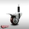 Service Caster 3'' SS Maroon Poly Swivel 1'' Expanding Stem Caster Total Lock Brake SCC-SSEXTTL20S314-PPUB-MRN-1 - alternate 2